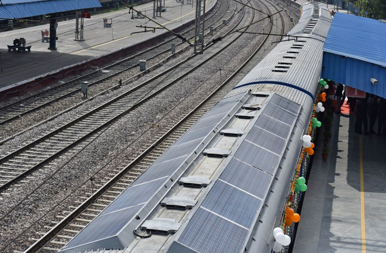 Solar energy for the needs of rail transport