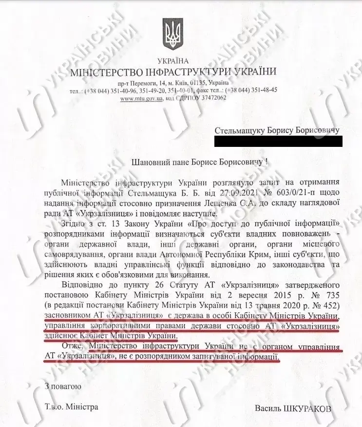 кандидатуру Лещенко