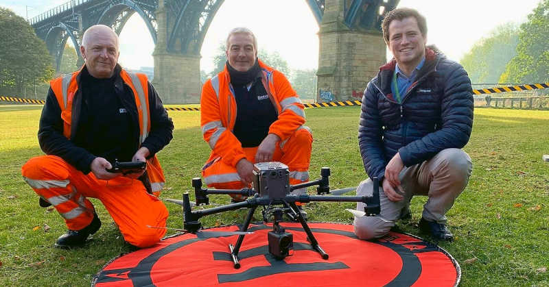 Railway infrastructure monitoring drone in Newcastle