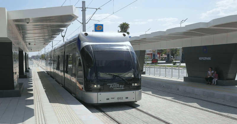 A new section of the tram line has been opened in Antalya