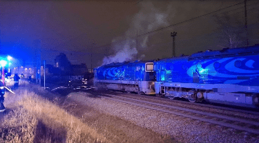 пожар на локомотиве
