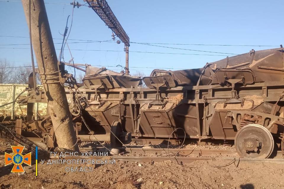 Damaged railway infrastructure