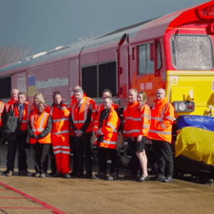 Train with humanitarian cargo