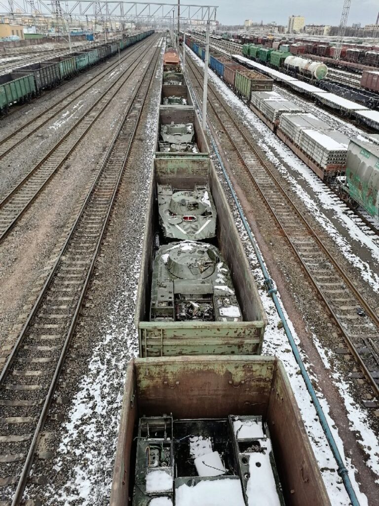 Damaged military equipment