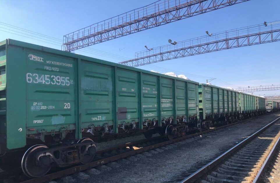 Seized Russian freight cars