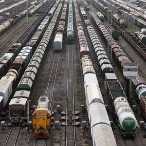 Blocked Russian wagons