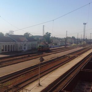 Damaged railway infrastructure