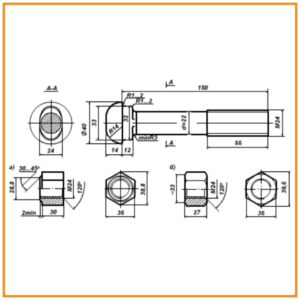 Болт стыковой М24х150
