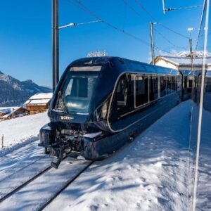 Stadler trains with automatic track change technology