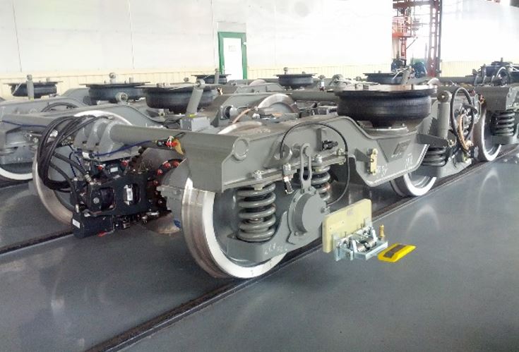 Motor bogie mod. 68-7054 with pneumatic suspension and disc brakes.