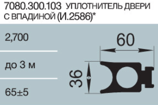 Каталожный номер 7080.300.103. Уплотнители для железнодорожного транспорта неформовые