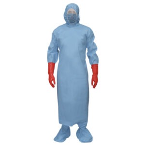 Protective gown against infectious agents