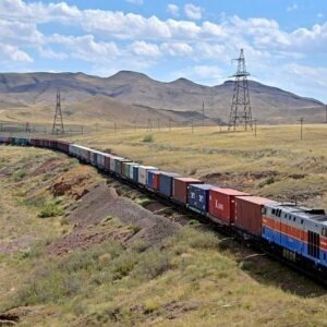 The construction of a railway line