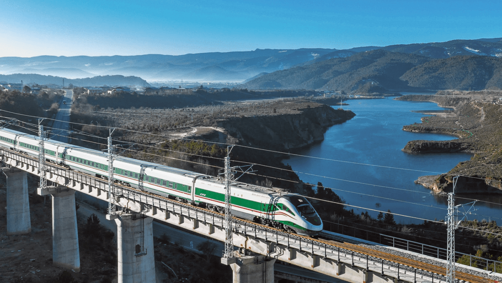 In China, a new railway line has been opened