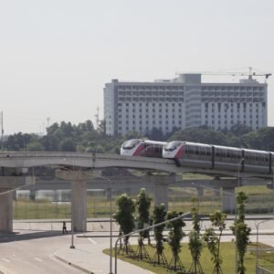 An unmanned monorail line with Alstom trains