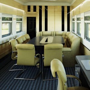 Set of elements for upgrading a carriage for inspection trips