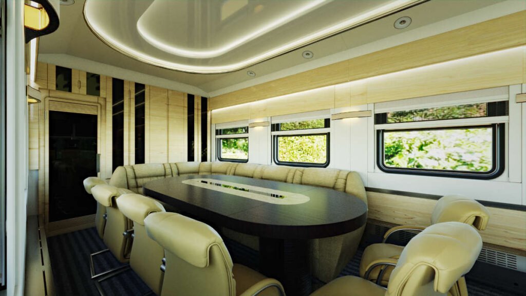 Set of elements for upgrading a carriage for inspection trips