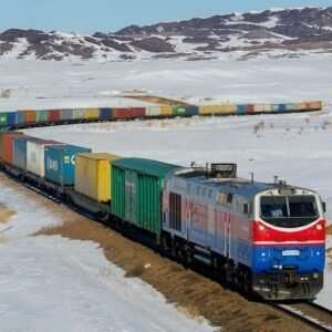 The railway transit of containers