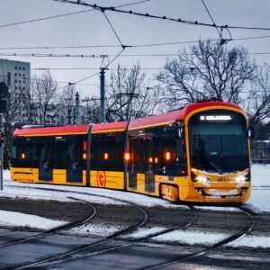 The Warsolino tram by Korean Hyundai Rotem