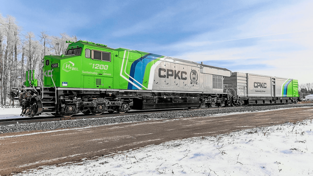 Storage of hydrogen fuel on the railway