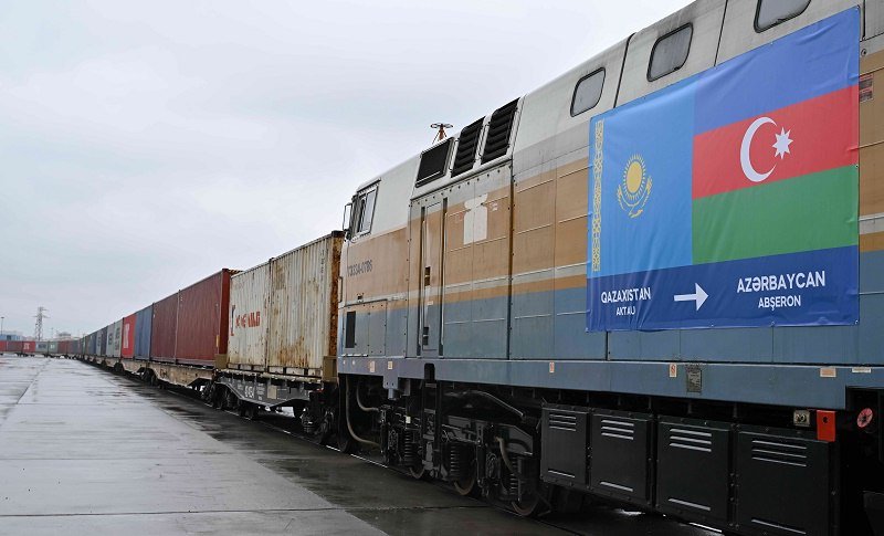 The container train arrived in Azerbaijan