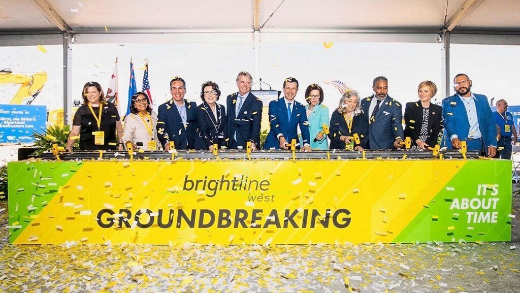 Construction of the Brightline West high-speed rail line Construction of the Brightline West high-speed rail line