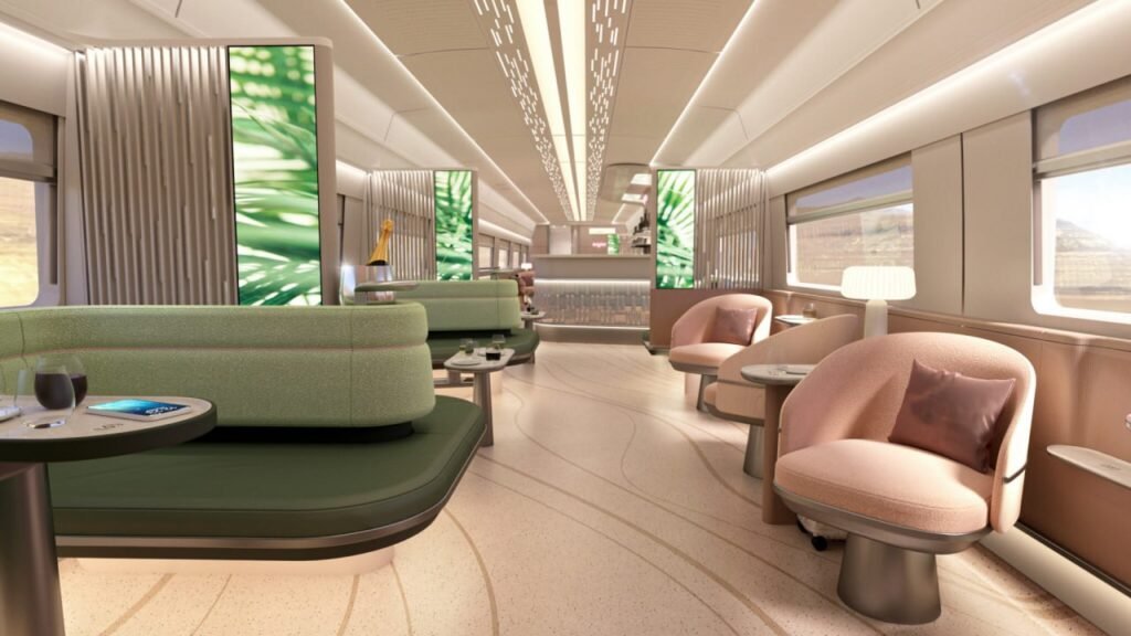 the concept of a bar car for high-speed trains