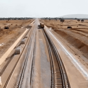 Construction of the freight railway line