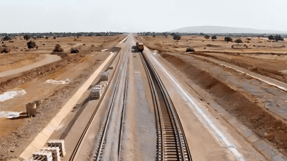 Construction of the freight railway line Construction of the freight railway line