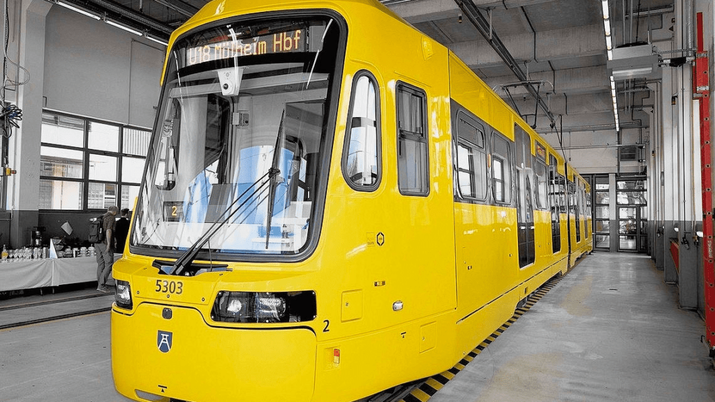 the first high-floor tram of the HF1 series from CAF the first high-floor tram of the HF1 series from CAF