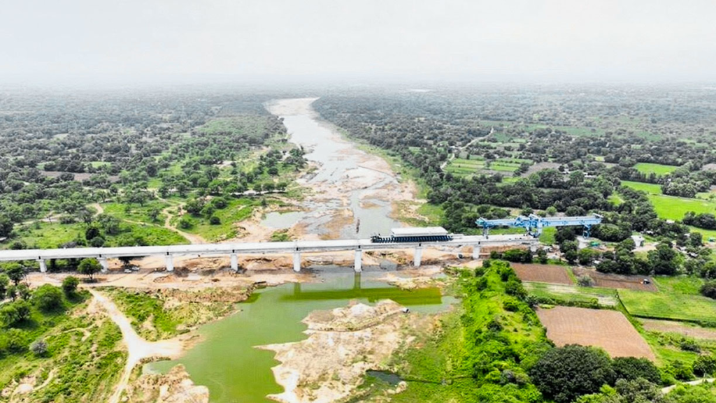 The 10th bridge on the Mumbai-Ahmedabad High-Speed Rail Corridor