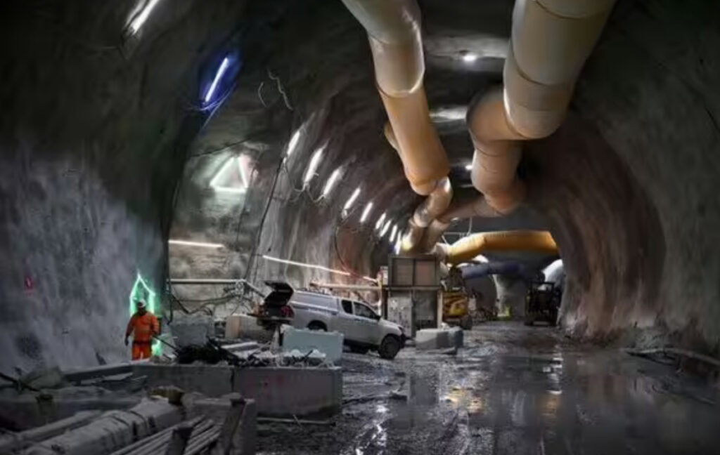 The construction of a new high-speed railway line The construction of a new high-speed railway line