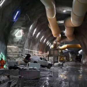 The construction of a new high-speed railway line