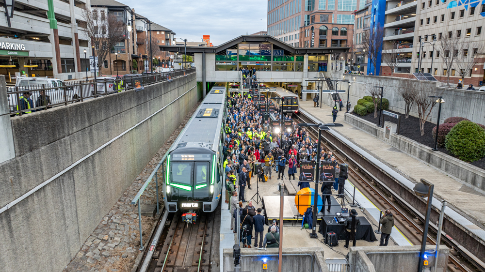 Atlanta’s public transit system introduced its modern Stadler trainsets, promising better service and improved comfort. The first trainset was displayed during the State of MARTA event at Lindbergh Center Station. Atlanta’s public transit system introduced its modern Stadler trainsets, promising better service and improved comfort. The first trainset was displayed during the State of MARTA event at Lindbergh Center Station.