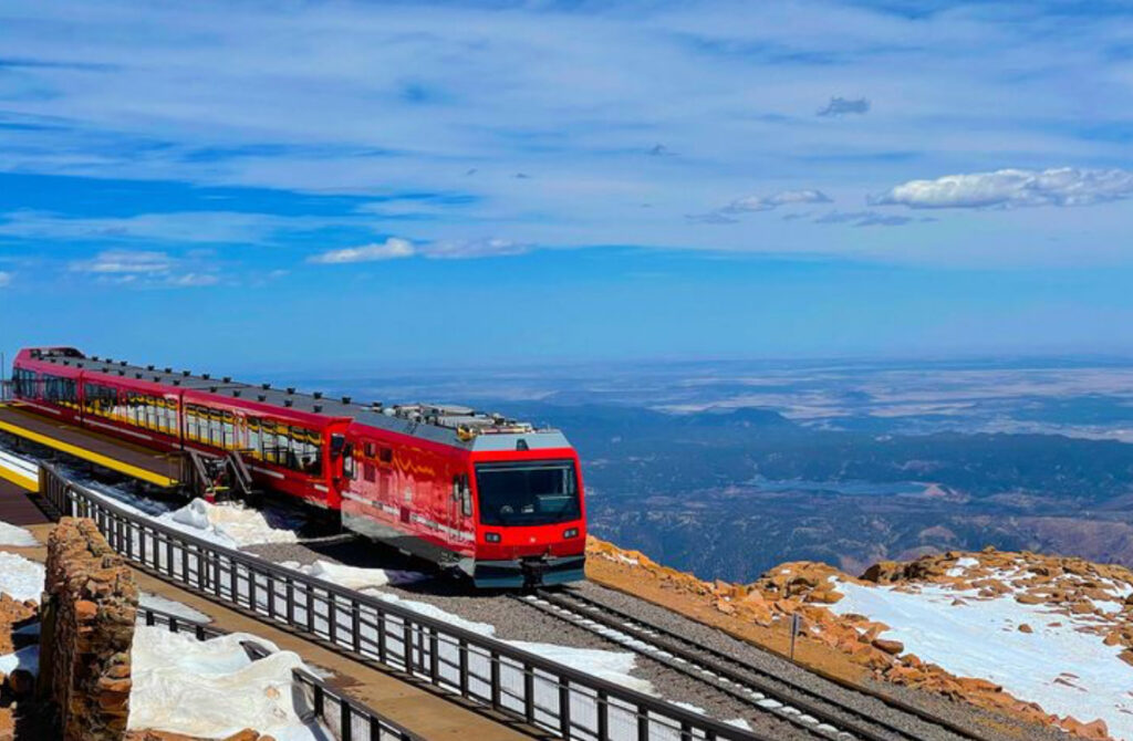 The Pikes Peak Cog Railway in Colorado The Pikes Peak Cog Railway in Colorado