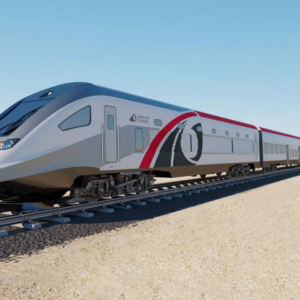 Etihad Rail has announced a high-speed electric train traveling at 350kmph between Dubai and Abu Dhabi.