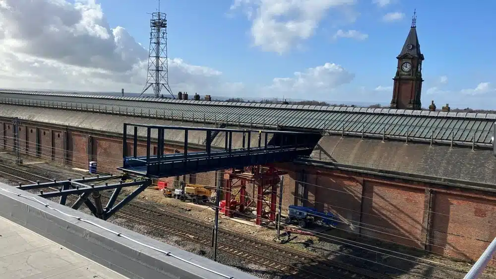 Network Rail Advances Darlington Station Overhaul with New Footbridge Installation. Network Rail Advances Darlington Station Overhaul with New Footbridge Installation.