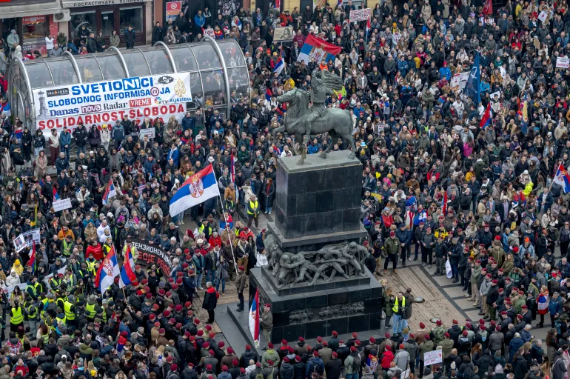 Thousands in Nis mourned the railway station disaster, standing silently for fifteen minutes. Students led this growing movement against corruption. Thousands in Nis mourned the railway station disaster, standing silently for fifteen minutes. Students led this growing movement against corruption.