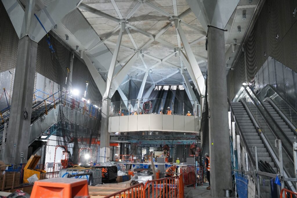 Melbourne unveils a stunning concourse at its new Town Hall station. Authorities showcased the 18-metre-wide area, integrating it with the square for public use. Melbourne unveils a stunning concourse at its new Town Hall station. Authorities showcased the 18-metre-wide area, integrating it with the square for public use.