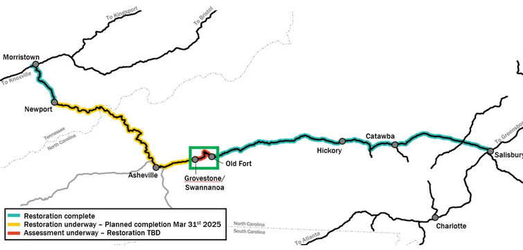 Norfolk Southern Rail Reopening Expected to Improve Travel Between Newport and Asheville Norfolk Southern Rail Reopening Expected to Improve Travel Between Newport and Asheville