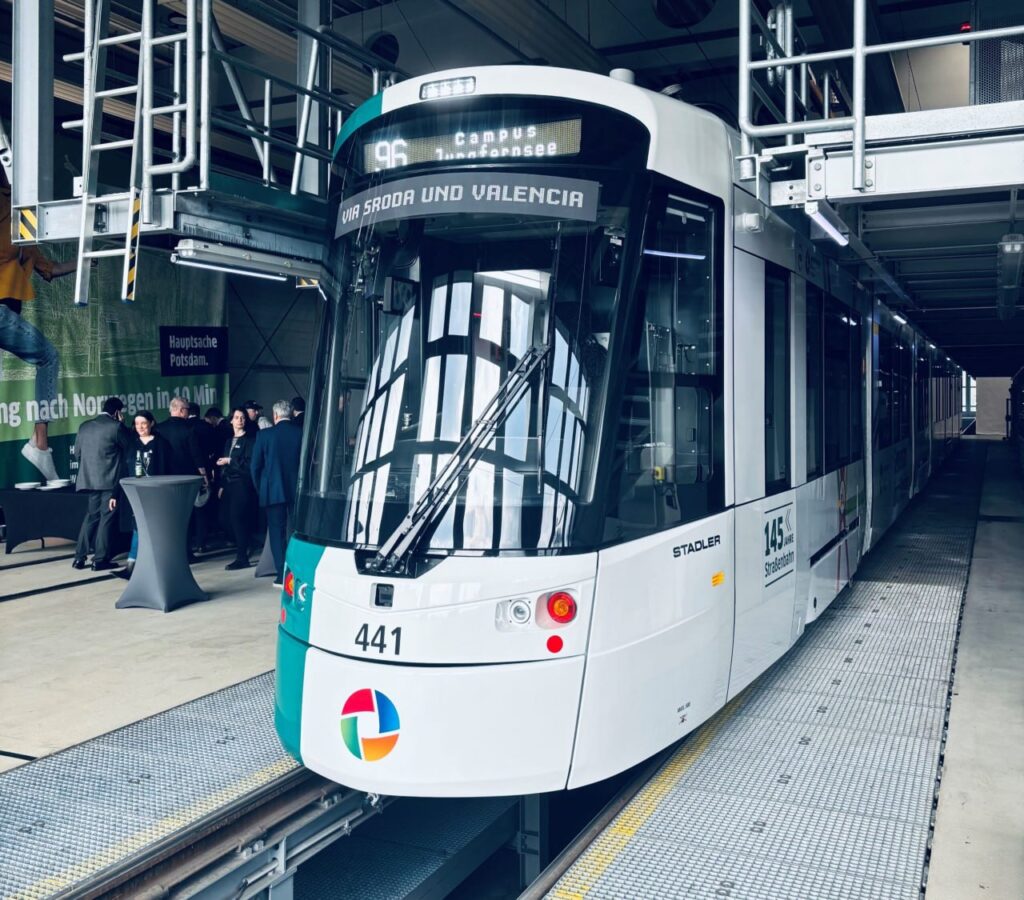 Potsdam proudly welcomes Tramlink Potsdam, unveiling its first tram in a recent event. Local operator Verkehrsbetrieb Potsdam (ViP) ordered 13 units from Stadler Rail in 2021. Potsdam proudly welcomes Tramlink Potsdam, unveiling its first tram in a recent event. Local operator Verkehrsbetrieb Potsdam (ViP) ordered 13 units from Stadler Rail in 2021.
