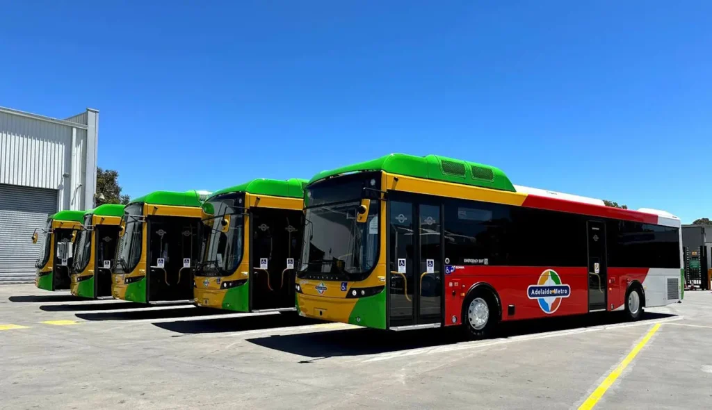 South Australia’s government ordered 60 electric buses to enhance its eco-friendly transport system. Swedish giant Scania supplies them, and Volgren handles production. South Australia’s government ordered 60 electric buses to enhance its eco-friendly transport system. Swedish giant Scania supplies them, and Volgren handles production.
