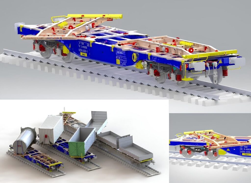 Boxmover запускает производство инновационного вагона с поворотной рамой BaseFrame45ft, предназначенного для оптимизации мультимодальных перевозок между автотранспортом и железной дорогой Boxmover запускает производство инновационного вагона с поворотной рамой BaseFrame45ft, предназначенного для оптимизации мультимодальных перевозок между автотранспортом и железной дорогой