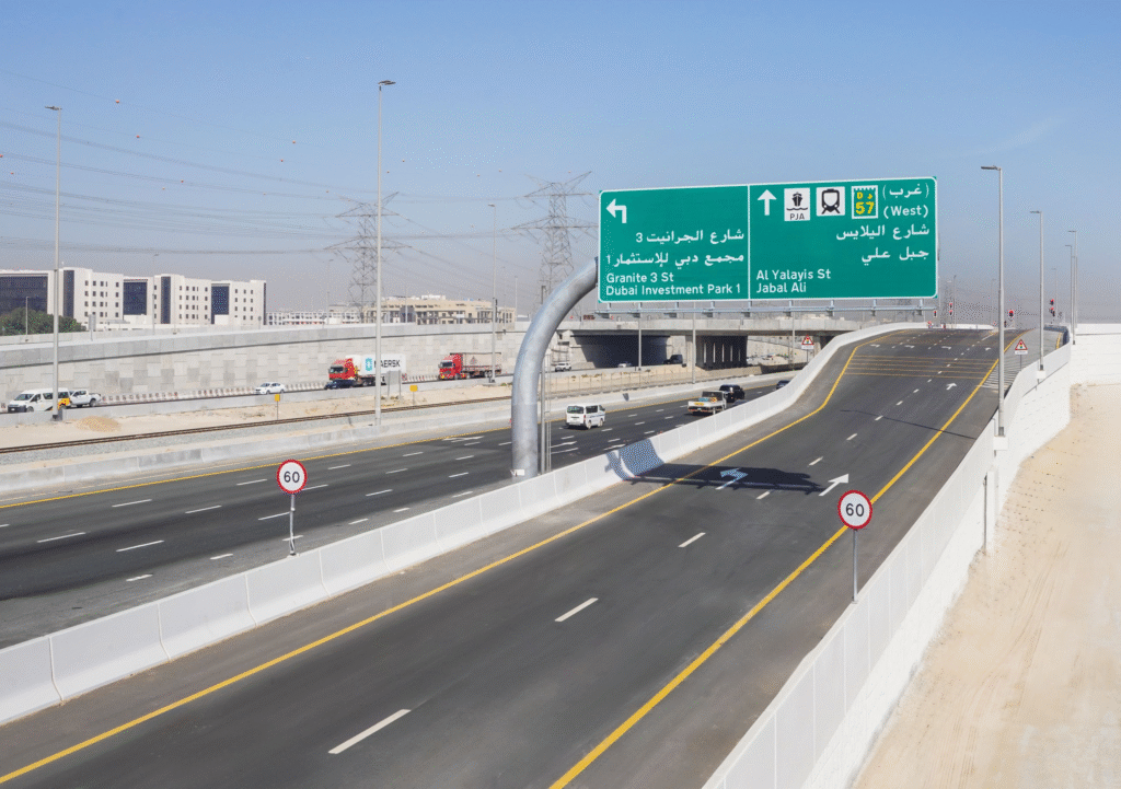 Dubai has opened a new 1.8 km flyover to improve traffic flow to and from Dubai Investment Park. This new infrastructure will ease congestion on Al Yalayis Street, benefiting both vehicles and trains Dubai has opened a new 1.8 km flyover to improve traffic flow to and from Dubai Investment Park. This new infrastructure will ease congestion on Al Yalayis Street, benefiting both vehicles and trains