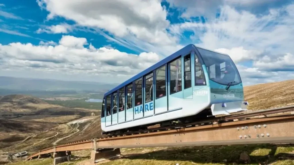 The Cairngorm funicular railway, the UK’s highest, will stop service for three weeks starting 12 May to complete essential annual maintenance, inspections, and viaduct repairs The Cairngorm funicular railway, the UK’s highest, will stop service for three weeks starting 12 May to complete essential annual maintenance, inspections, and viaduct repairs