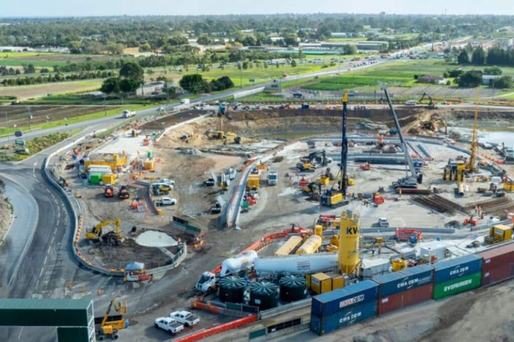 Major construction on the Suburban Rail Loop has officially begun in Victoria, with crews preparing the tunnel boring machine (TBM) launch site in Clarinda for the next stage of the project Major construction on the Suburban Rail Loop has officially begun in Victoria, with crews preparing the tunnel boring machine (TBM) launch site in Clarinda for the next stage of the project