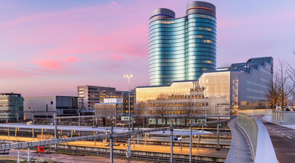 The Dutch rail strike has suspended nearly all domestic train operations, with only limited service between Amsterdam Centraal and Schiphol Airport continuing for passengers