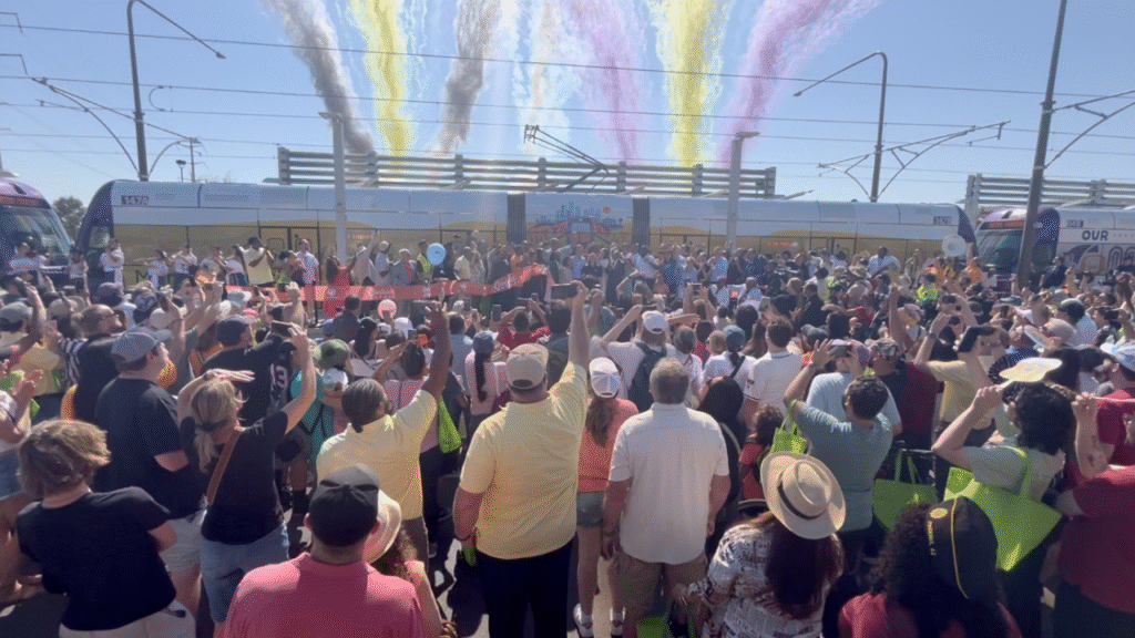 South Phoenix opened a major light rail expansion, connecting neighborhoods and delivering long-awaited public transit access through more than five miles of new Valley Metro rail service South Phoenix opened a major light rail expansion, connecting neighborhoods and delivering long-awaited public transit access through more than five miles of new Valley Metro rail service