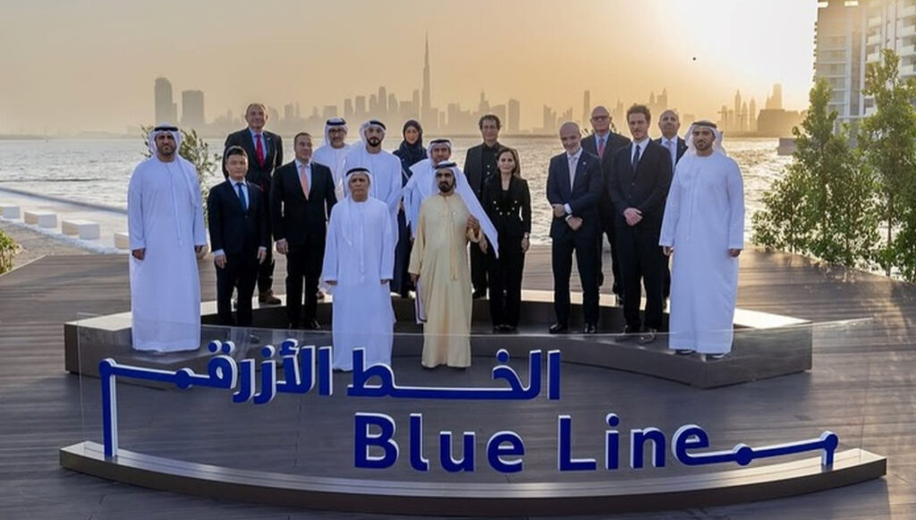 The Dubai Blue Line project officially launched with a groundbreaking ceremony led by His Highness Sheikh Mohammed bin Rashid Al Maktoum and RTA Director General Mattar Al Tayer The Dubai Blue Line project officially launched with a groundbreaking ceremony led by His Highness Sheikh Mohammed bin Rashid Al Maktoum and RTA Director General Mattar Al Tayer