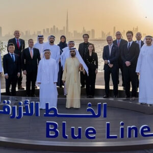 The Dubai Blue Line project officially launched with a groundbreaking ceremony led by His Highness Sheikh Mohammed bin Rashid Al Maktoum and RTA Director General Mattar Al Tayer